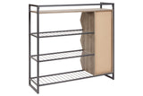 Maccenet Grayish Brown/Gunmetal Shoe Rack