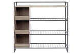 Maccenet Grayish Brown/Gunmetal Shoe Rack