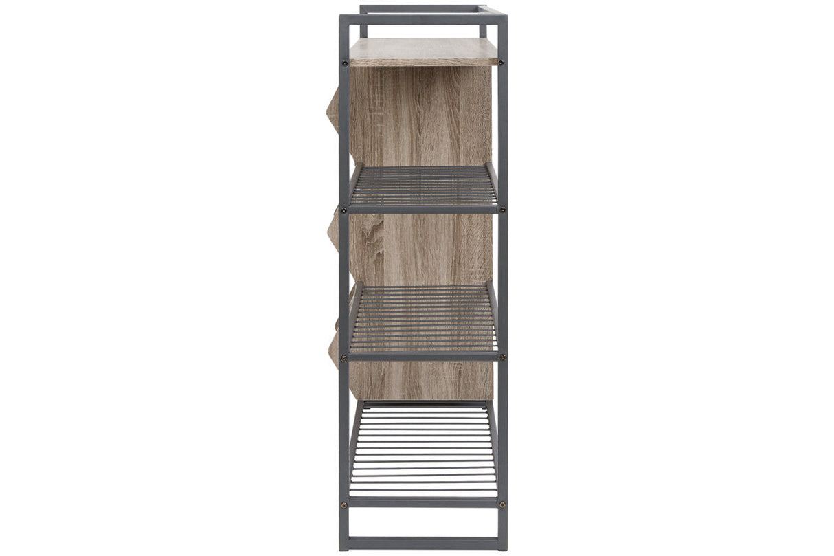 Maccenet Grayish Brown/Gunmetal Shoe Rack