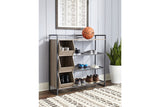 Maccenet Grayish Brown/Gunmetal Shoe Rack