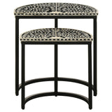 Zakiya Black and White 2-piece Demilune Nesting Table by Coaster at Eve Furniture