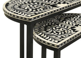 Zakiya Black and White 2-piece Demilune Nesting Table by Coaster at Eve Furniture