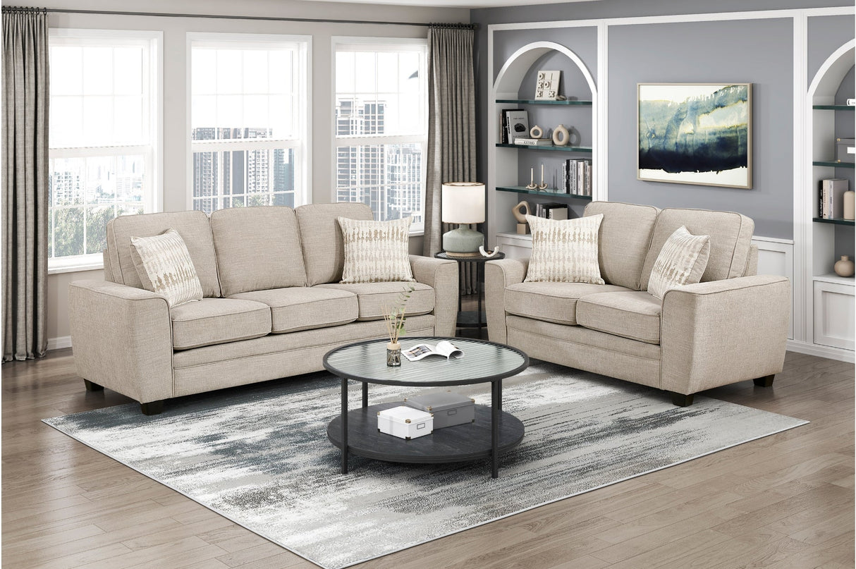 Zander Taupe Loveseat by Homelegance at Eve Furniture