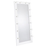 Zayan White High Gloss Full Length Floor Mirror With Lighting by Coaster at Eve Furniture