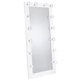 Zayan White High Gloss Full Length Floor Mirror With Lighting by Coaster at Eve Furniture