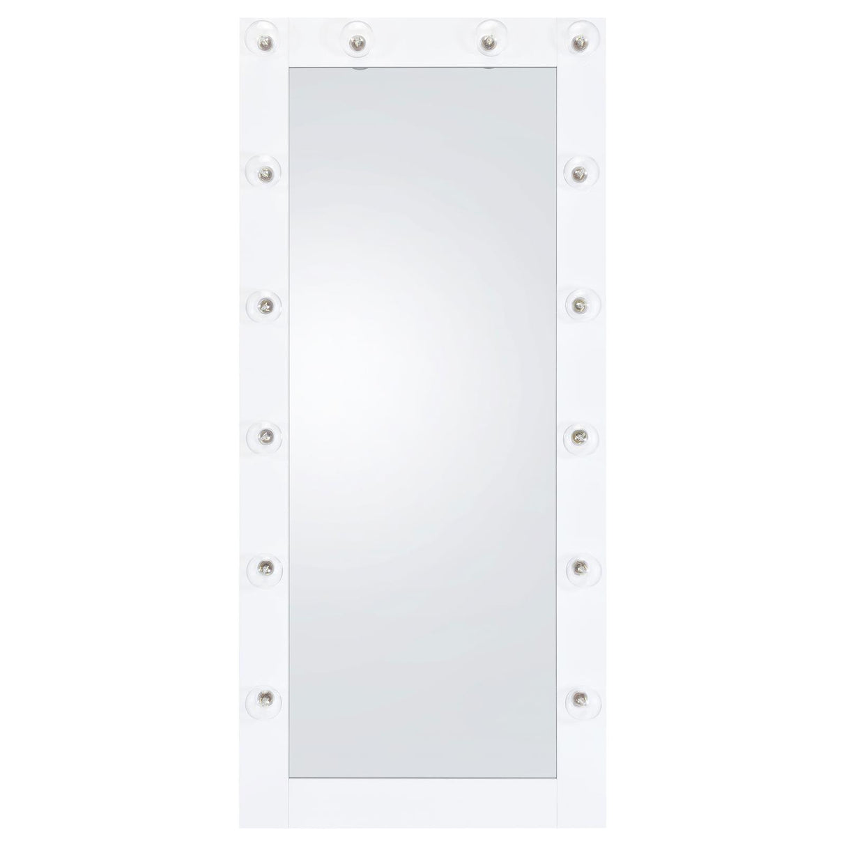 Zayan White High Gloss Full Length Floor Mirror With Lighting by Coaster at Eve Furniture