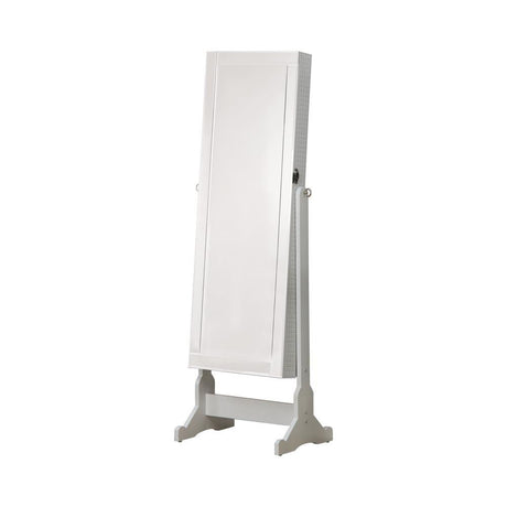 Zayas White Storage Jewelry Cheval Mirror by Coaster at Eve Furniture