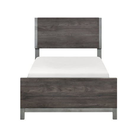 Zephyr Brownish Gray Twin Panel Bed by Homelegance at Eve Furniture