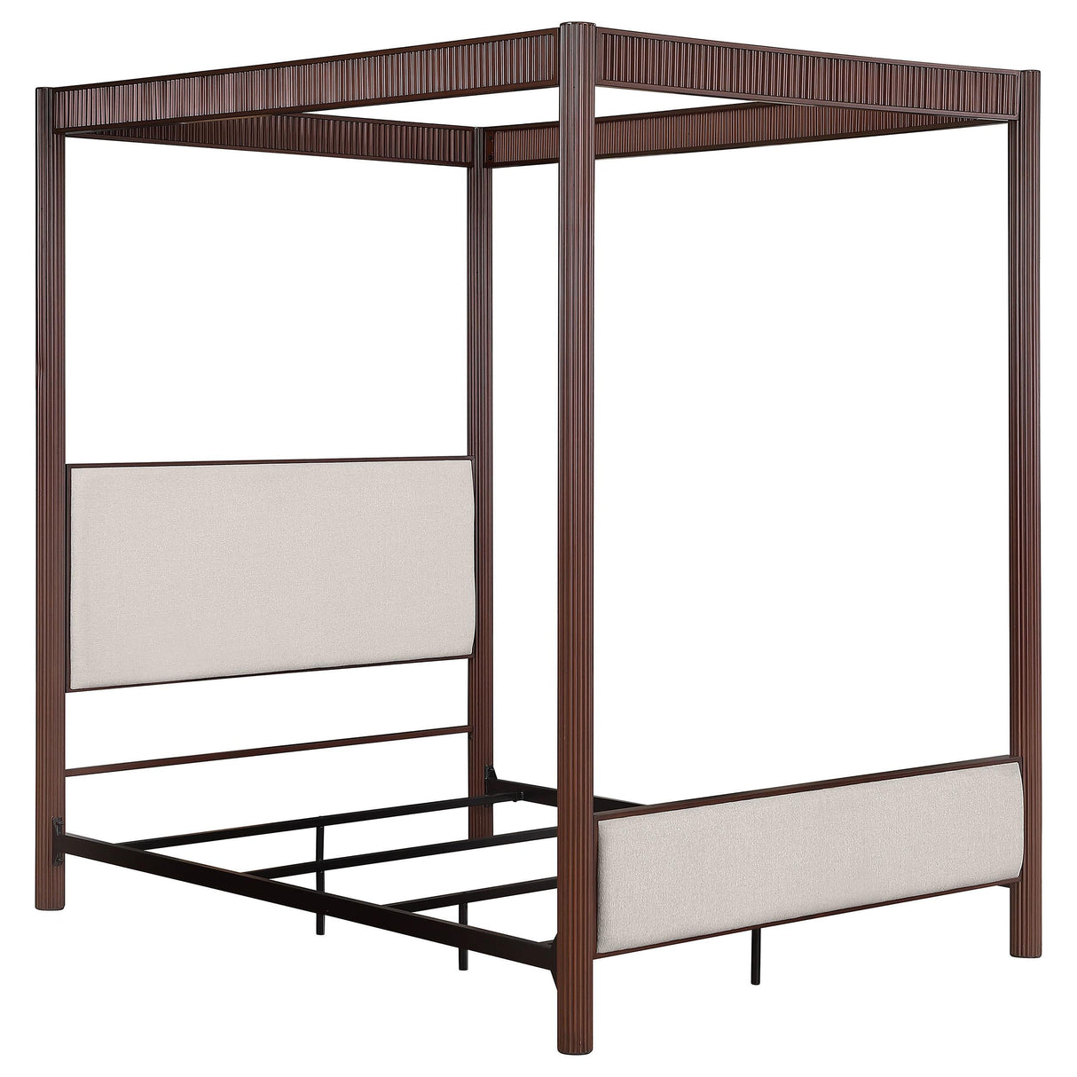 Zimmerleee Rust Brown 89-inch Metal Eastern King Canopy Bed by Coaster at Eve Furniture