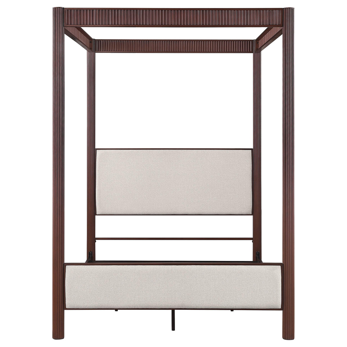 Zimmerleee Rust Brown 89-inch Metal Eastern King Canopy Bed by Coaster at Eve Furniture