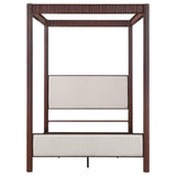 Zimmerleee Rust Brown 89-inch Metal Eastern King Canopy Bed by Coaster at Eve Furniture