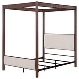 Zimmerleee Rust Brown 89-inch Metal Eastern King Canopy Bed by Coaster at Eve Furniture