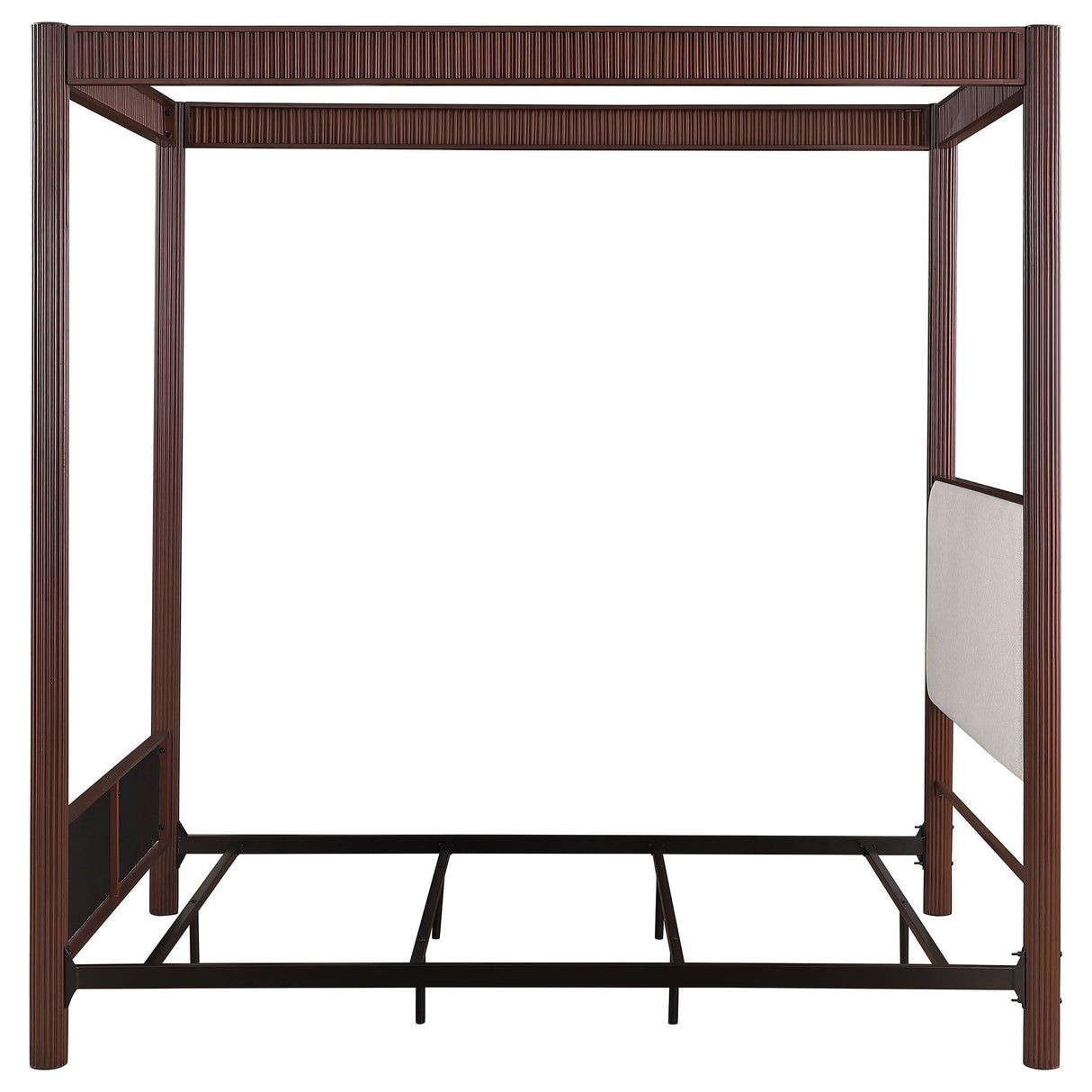 Zimmerleee Rust Brown 89-inch Metal Eastern King Canopy Bed by Coaster at Eve Furniture