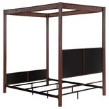 Zimmerleee Rust Brown 89-inch Metal Eastern King Canopy Bed by Coaster at Eve Furniture