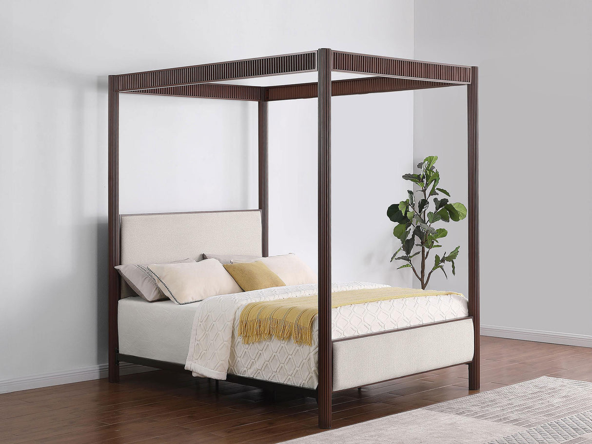 Zimmerleee Rust Brown 89-inch Metal Queen Canopy Bed by Coaster at Eve Furniture