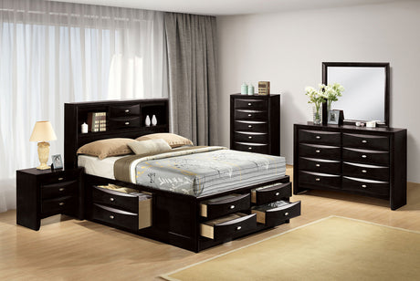 Zosimo Black King Bookcase Storage Platform Bed by Furniture of America at Eve Furniture