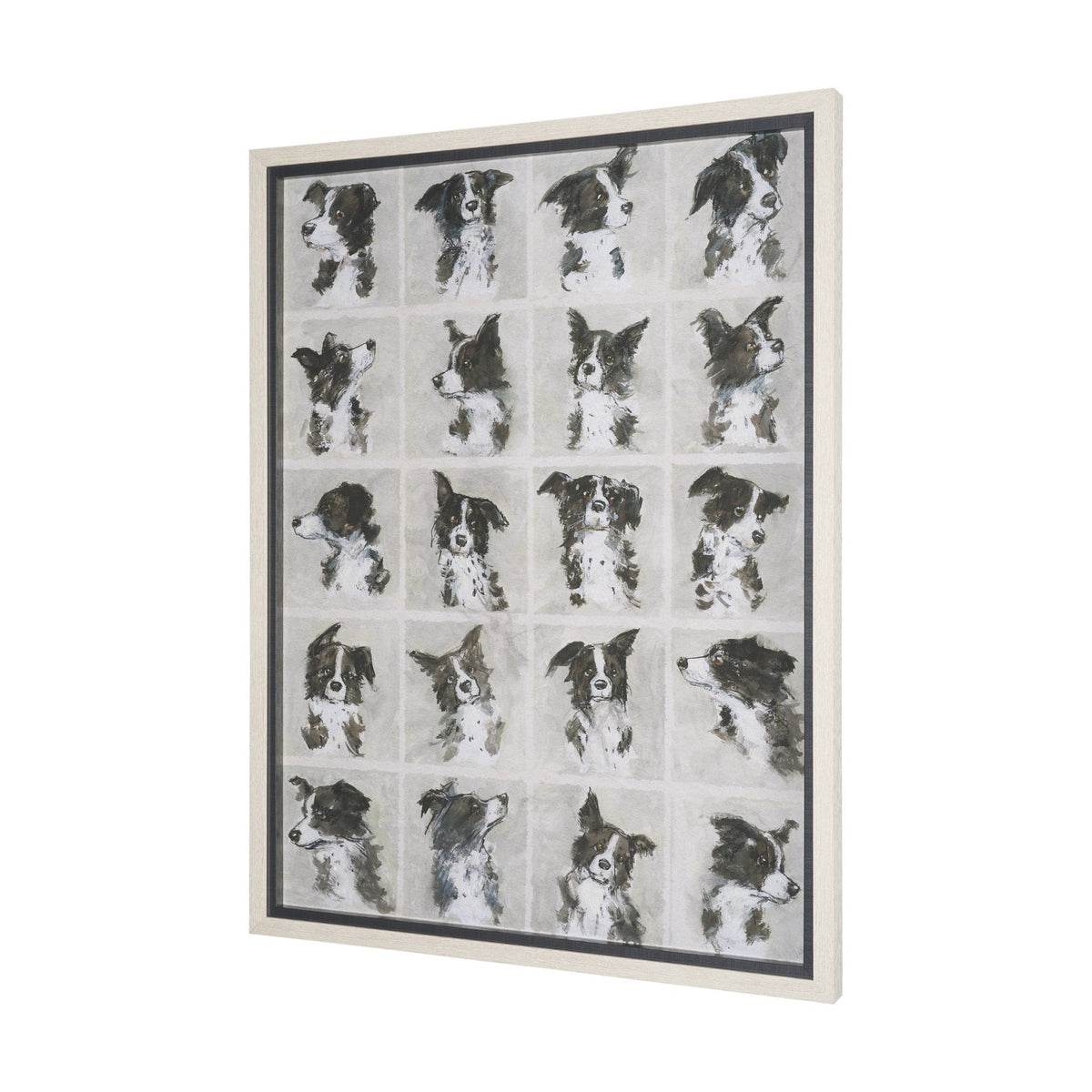A Dogs Many Faces by Mercana Studio Hand-Embellished Framed Artwork Matted under Glass by Mercana at Eve Furniture