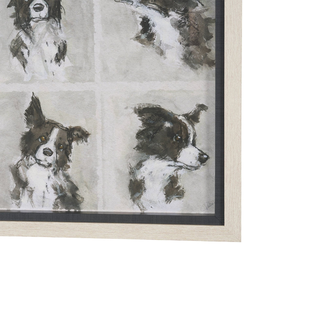 A Dogs Many Faces by Mercana Studio Hand-Embellished Framed Artwork Matted under Glass by Mercana at Eve Furniture