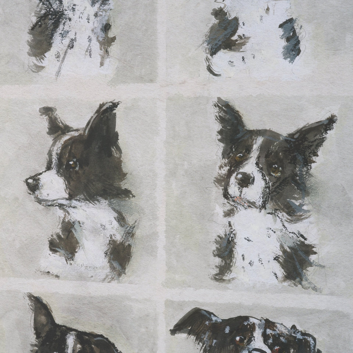 A Dogs Many Faces by Mercana Studio Hand-Embellished Framed Artwork Matted under Glass by Mercana at Eve Furniture