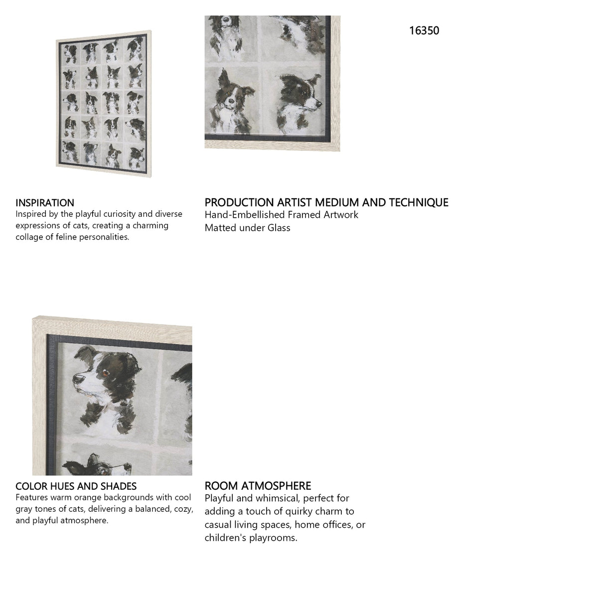 A Dogs Many Faces by Mercana Studio Hand-Embellished Framed Artwork Matted under Glass by Mercana at Eve Furniture