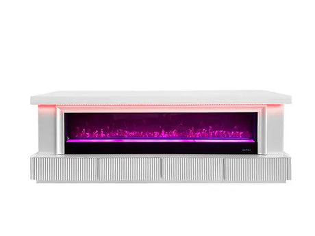 Pebble White Fire Place by New Era Innovations at Eve Furniture