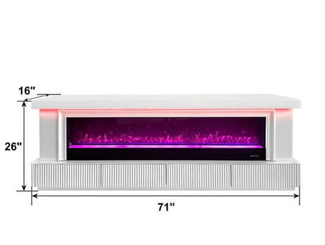 Pebble White Fire Place by New Era Innovations at Eve Furniture