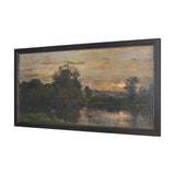 A River Landscape with Storks by Charles-Francois Daubigny Textured Framed Artwork Matted by Mercana at Eve Furniture
