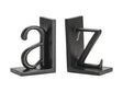 A To Z Black Bookend Pair (Set of 2) by Crestview at Eve Furniture