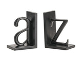 A To Z Black Bookend Pair (Set of 2) by Crestview at Eve Furniture