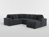 Ridge Dark Gray Corduroy 3-Piece Right Side Chaise Sectional with Pull-out Bed and Hidden Storage by Homelegance at Eve Furniture