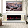Orren White TV Stand with Fireplace by Happy Homes at Eve Furniture