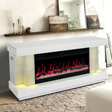 Orren White TV Stand with Fireplace by Happy Homes at Eve Furniture