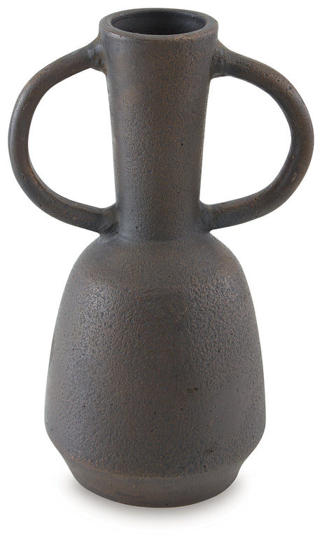 Aadeen Distressed Brown Vase by Ashley at Eve Furniture