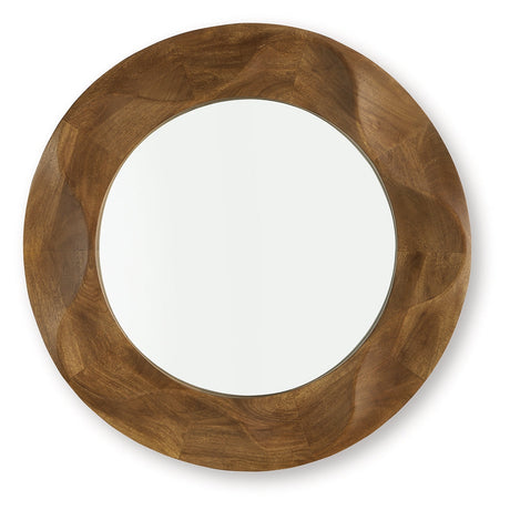 Aajon Brown Accent Mirror by Ashley at Eve Furniture