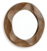 Aajon Brown Accent Mirror by Ashley at Eve Furniture