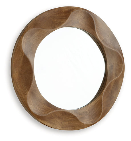Aajon Brown Accent Mirror by Ashley at Eve Furniture