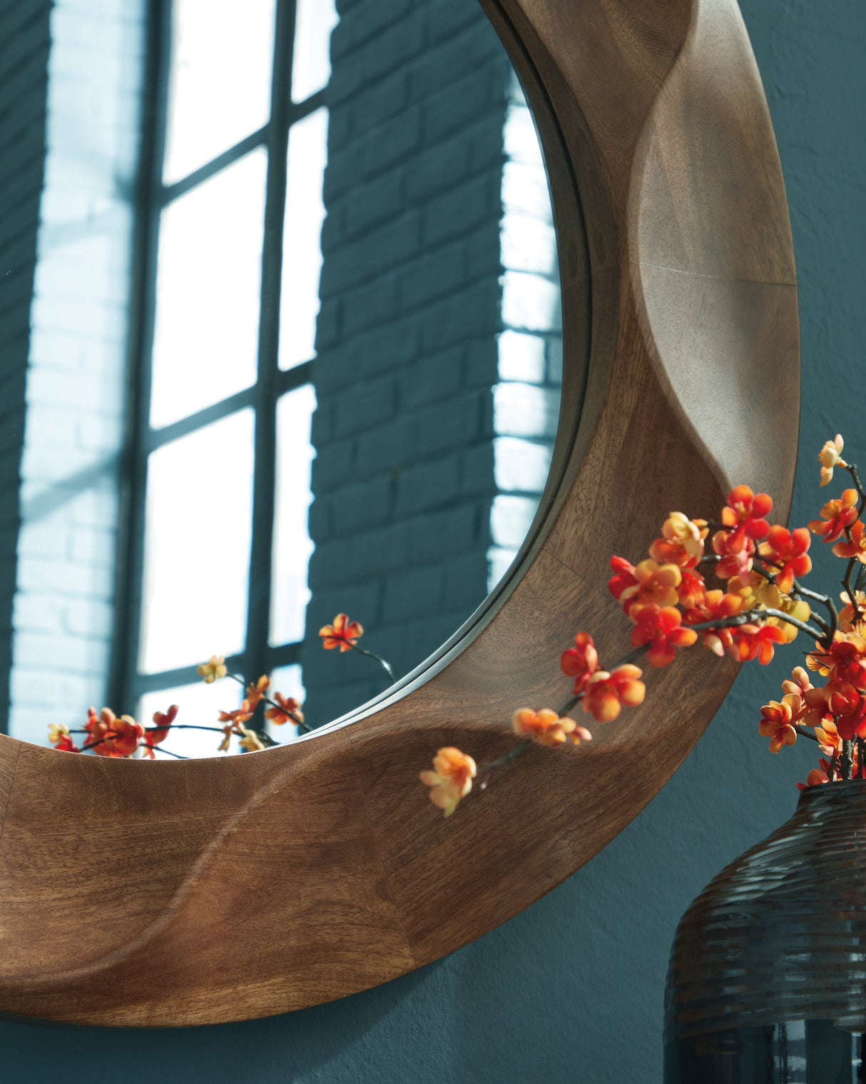 Aajon Brown Accent Mirror by Ashley at Eve Furniture