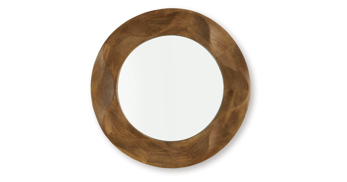 Aajon Brown Accent Mirror by Ashley at Eve Furniture