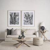 Aalia Beige Leather and Jute Pouf by Mercana at Eve Furniture