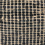 Aalia Charcoal Leather and Jute Pouf by Mercana at Eve Furniture