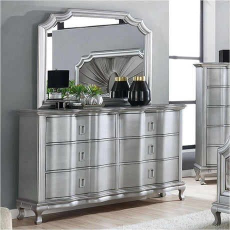 Aalok Silver 4-Piece Queen Bedroom Set by Furniture of America at Eve Furniture