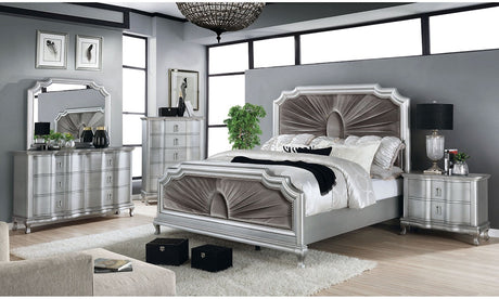 Aalok Silver 4-Piece Queen Bedroom Set by Furniture of America at Eve Furniture