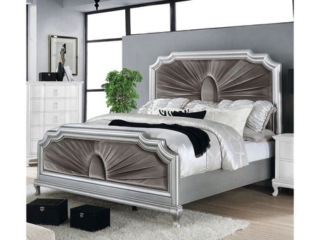 Aalok Silver 4-Piece Queen Bedroom Set by Furniture of America at Eve Furniture