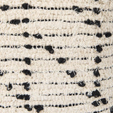 Aarohi 16.0L x 16.0W x 16.0H Cream/Black Cotton Patterned Pouf by Mercana at Eve Furniture