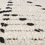 Aarohi Cream/Black Cotton Patterned Pouf by Mercana at Eve Furniture