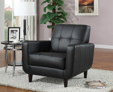 Aaron Black Padded Seat Accent Chair