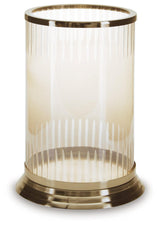 Aavinson Amber/Gold Finish Candle Holder by Ashley at Eve Furniture