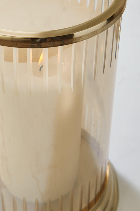 Aavinson Amber/Gold Finish Candle Holder by Ashley at Eve Furniture