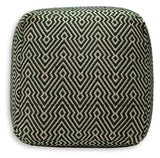 Abacy Green/Ivory Pouf by Ashley at Eve Furniture