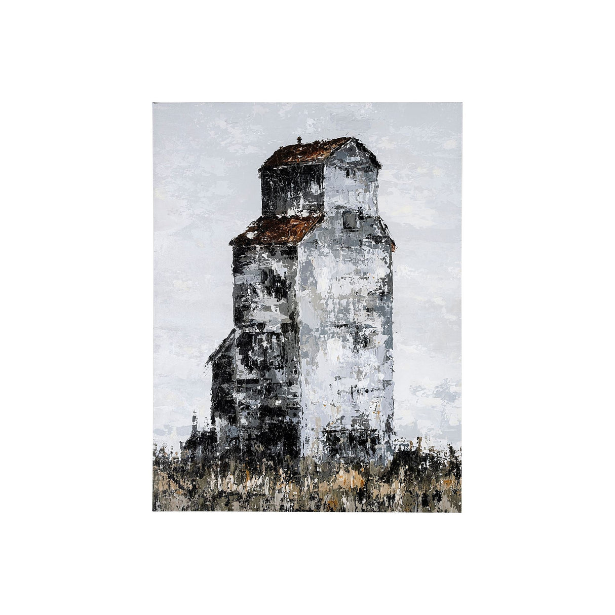 Abandoned Grain Elevator I by Mercana Studio a Hand Embellished Textured Canvas by Mercana at Eve Furniture
